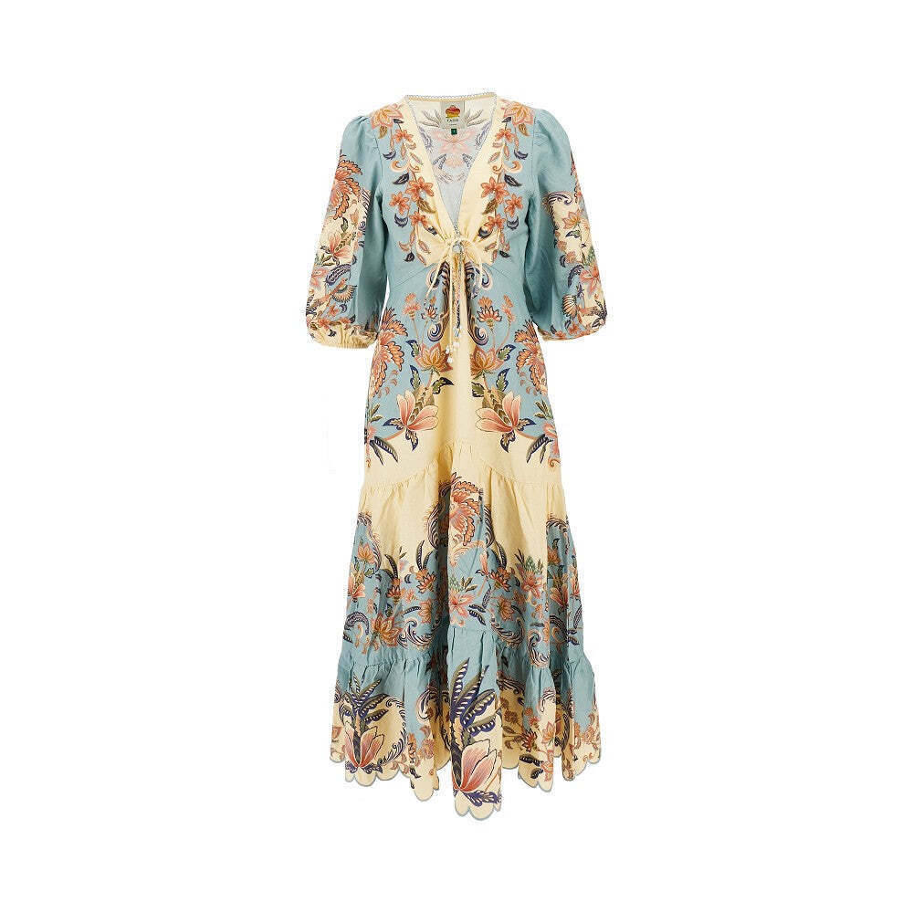 Farm Rio Midi Dress With Floral Motif